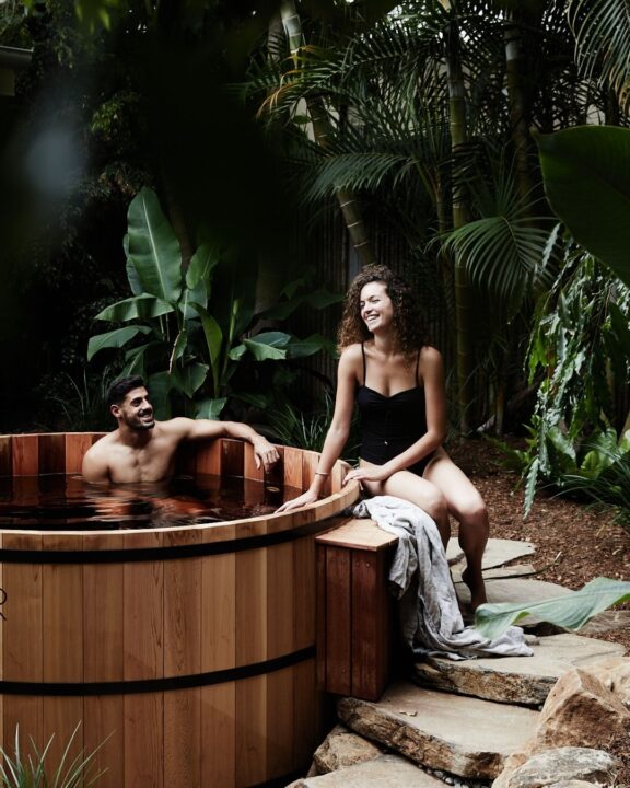 NEW TO THE BOWER: A beautiful Cedar Mineral Spa has been installed at The Cottage!